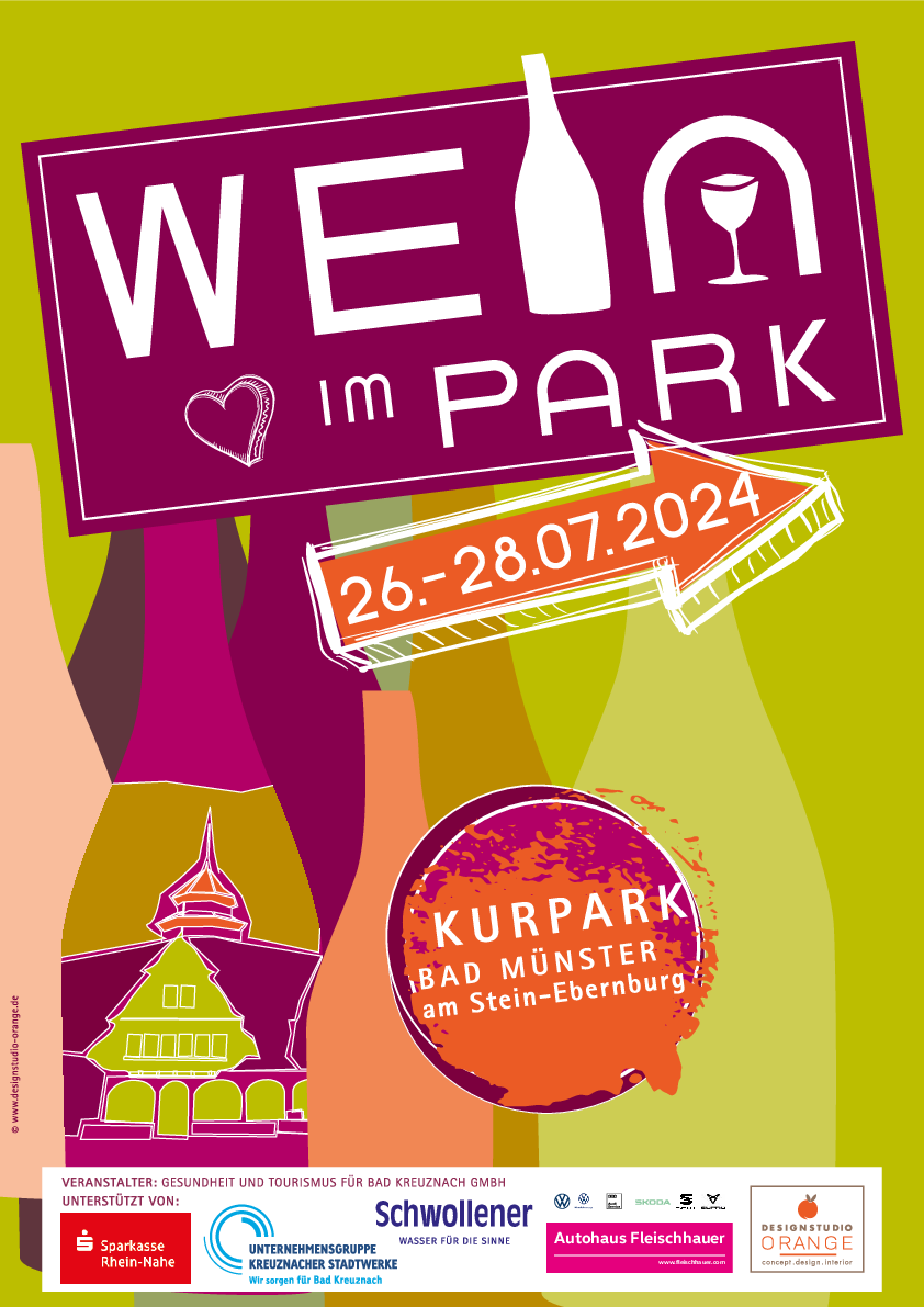 Plakat ' Wein im Park'